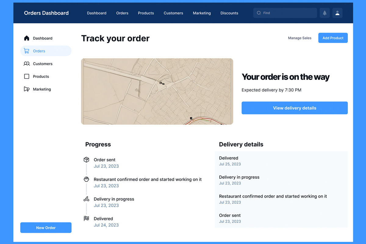 Orders, Sales Tracking Dashboard Web, an UI Kit Template by nagaredesignstudio (Photo 5 of 5)