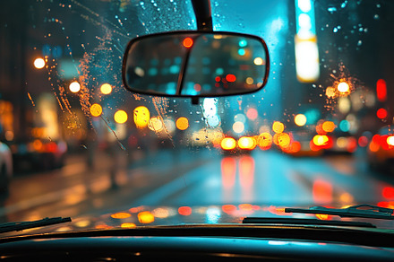 View from a car rearview mirror duri, a Photo by Iftikhar Alam