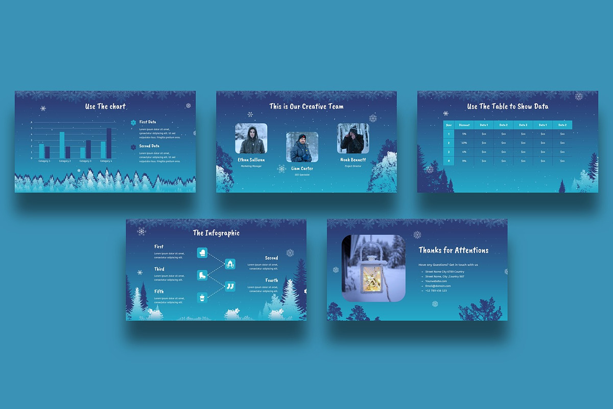 Winter Design Presentation Template preview 3