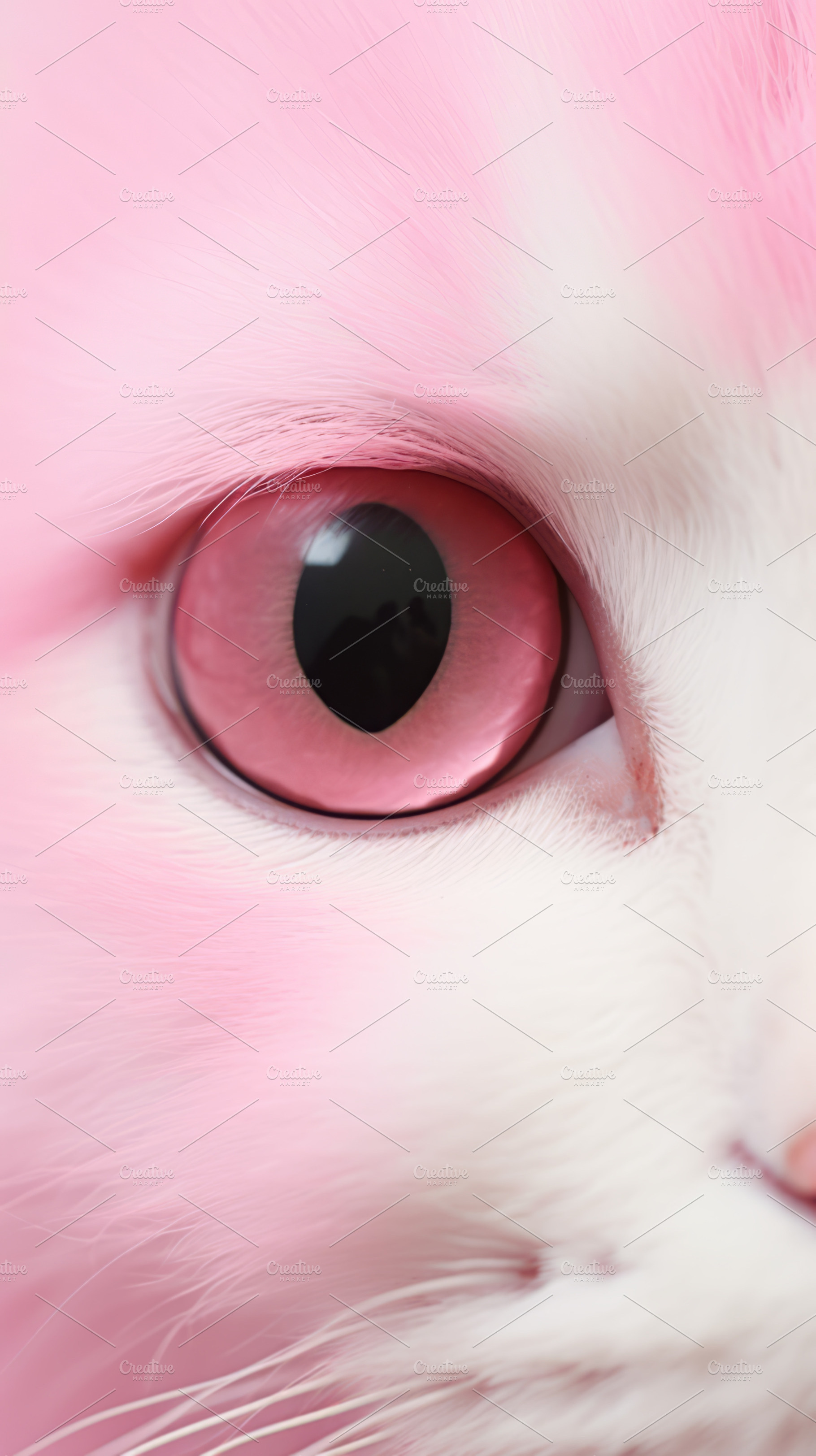 Beautiful white cat on a pink background, an Abstract Photo by Natalia Klenova's Shop
