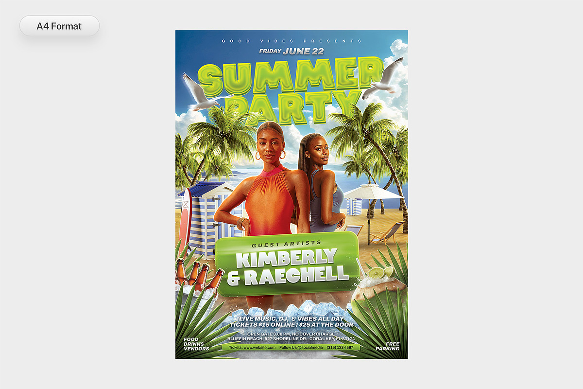 Summer Flyer Template, a Flyer Template by Bornx Design (Photo 4 of 5)