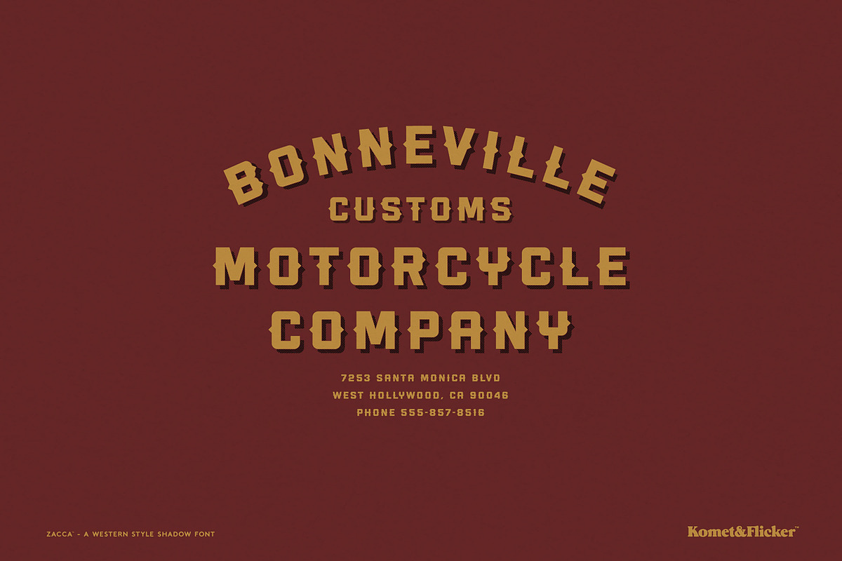 Zacca - A Western Shadow Font, a Sans Serif Font by Komet & Flicker (Photo 6 of 13)