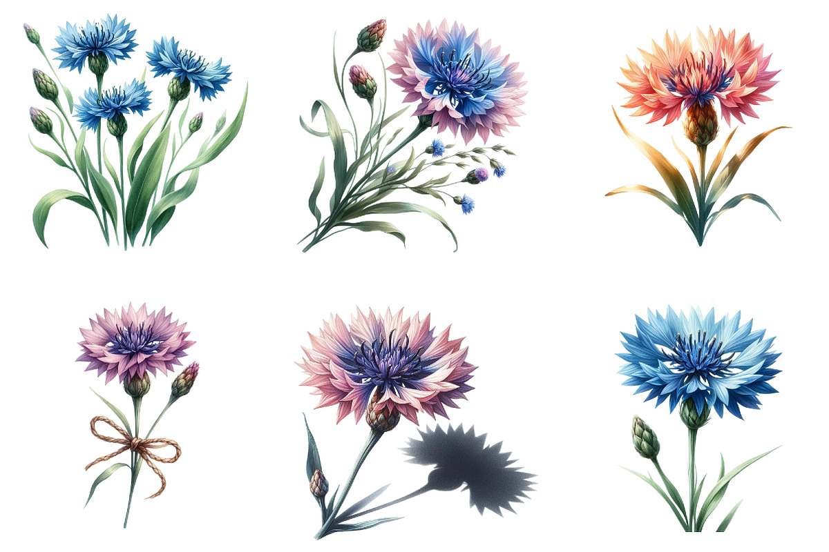 Blue Cornflower Clipart, an Illustration by DreamArtGraphic (Photo 4 of 6)
