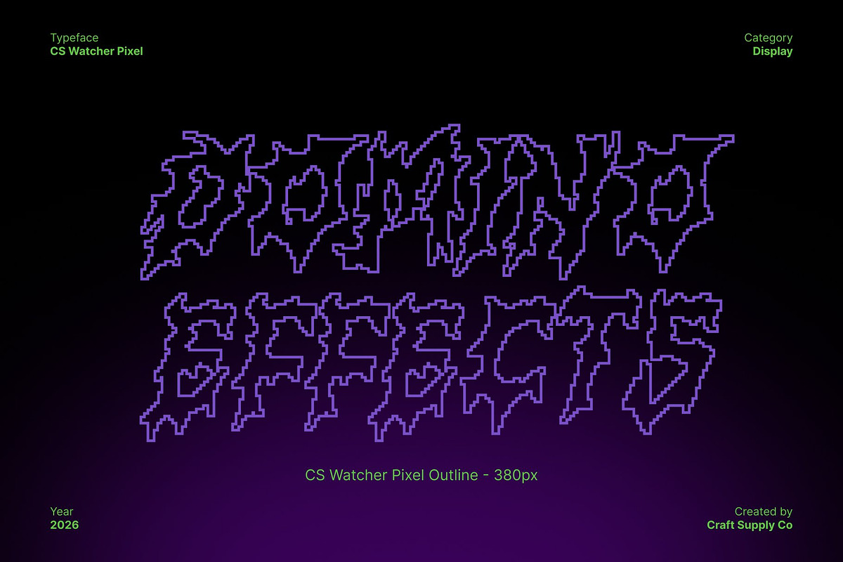 CS Watcher Pixel, a Blackletter Font by Craft Supply Co. (Photo 4 of 8)