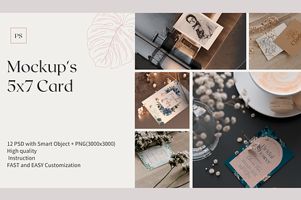 Invitation card Mockup 12 ELement, a Business Card Template by LAMIA DESIGN