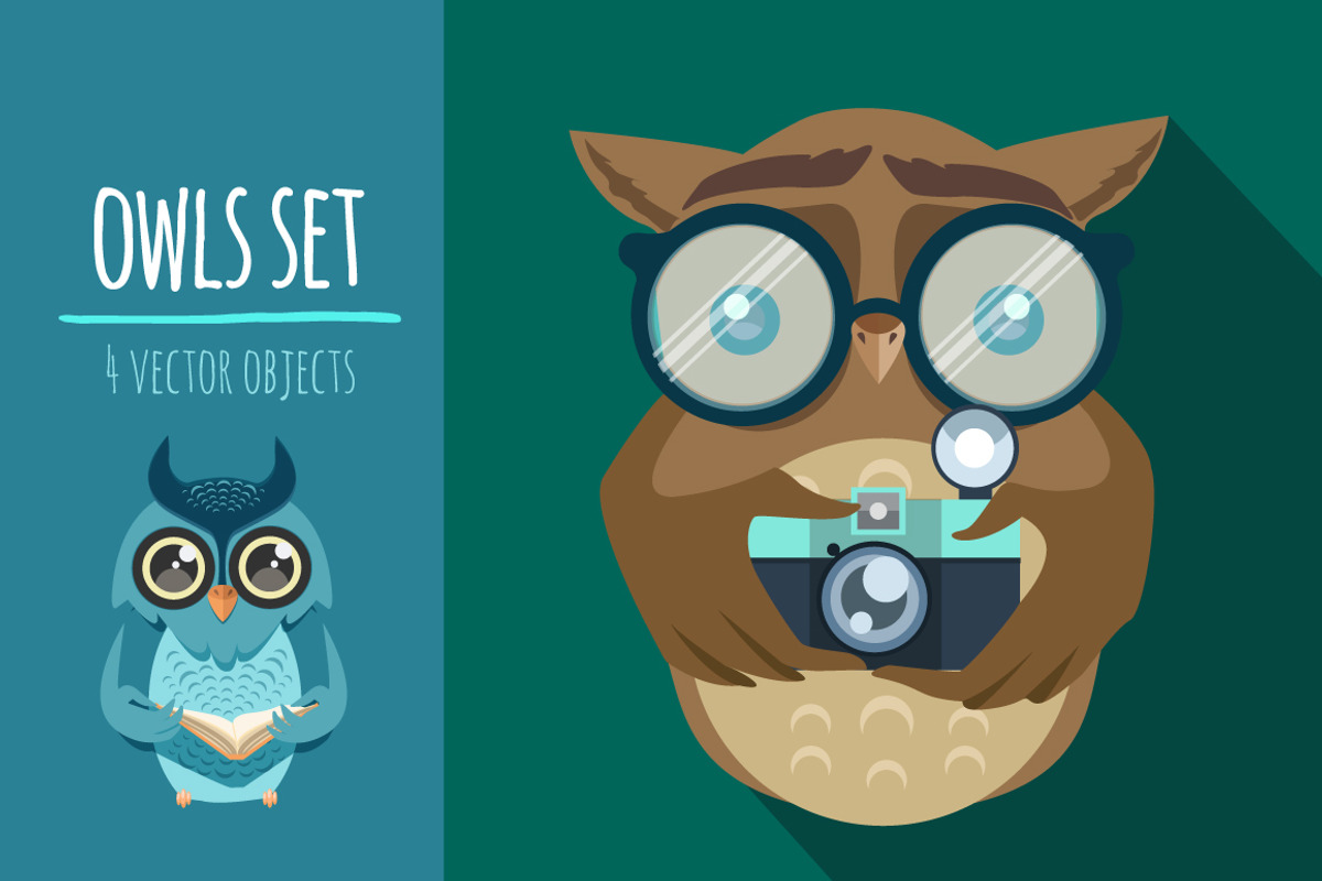 owls set, an Animal Illustration by adi katz (Photo 3 of 5)