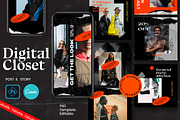 Digital Closet-PS & CANVA Instagram, a Social Media Template by Dirtytemp Studio (Thumbnail 1 of 6)