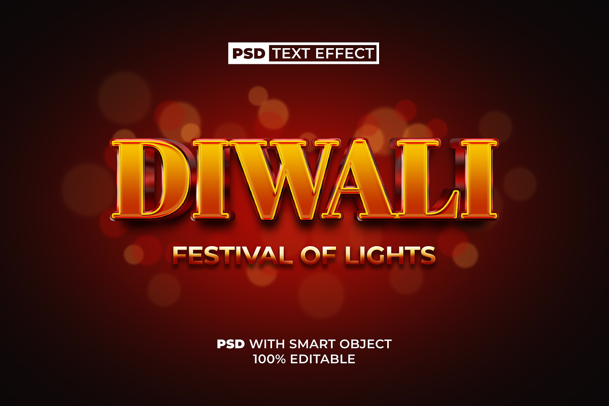 PSD Diwali Text Effect, a Layer Style Add-On by Mockmenot (Photo 1 of 2)