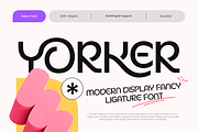 Yorker - Modern Display Fancy Font, a Sans Serif Font by TokoPress (Thumbnail 1 of 12)