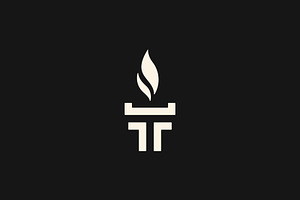 Initial T Torch Logo Template Vector