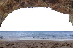 Isolated natural sea cave framing, a Background Photo by DanFLCreativo