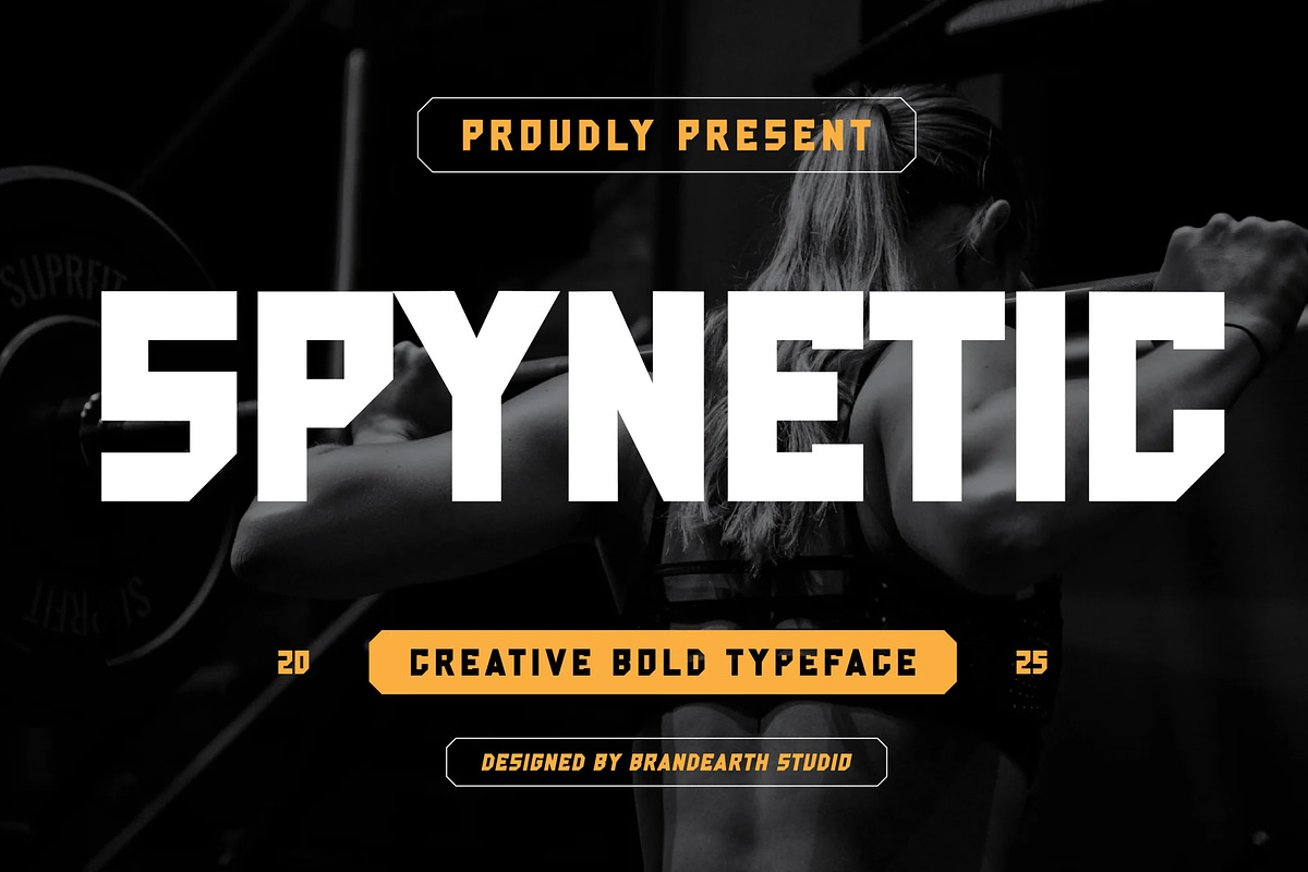 Spynetic - Athletic Display Font, a Sans Serif Font by Brand Earth (Photo 1 of 7)