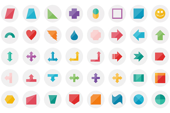 111 Shapes Flat Icon Set