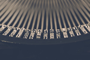 Typewriter stock photo containing close up and abstract