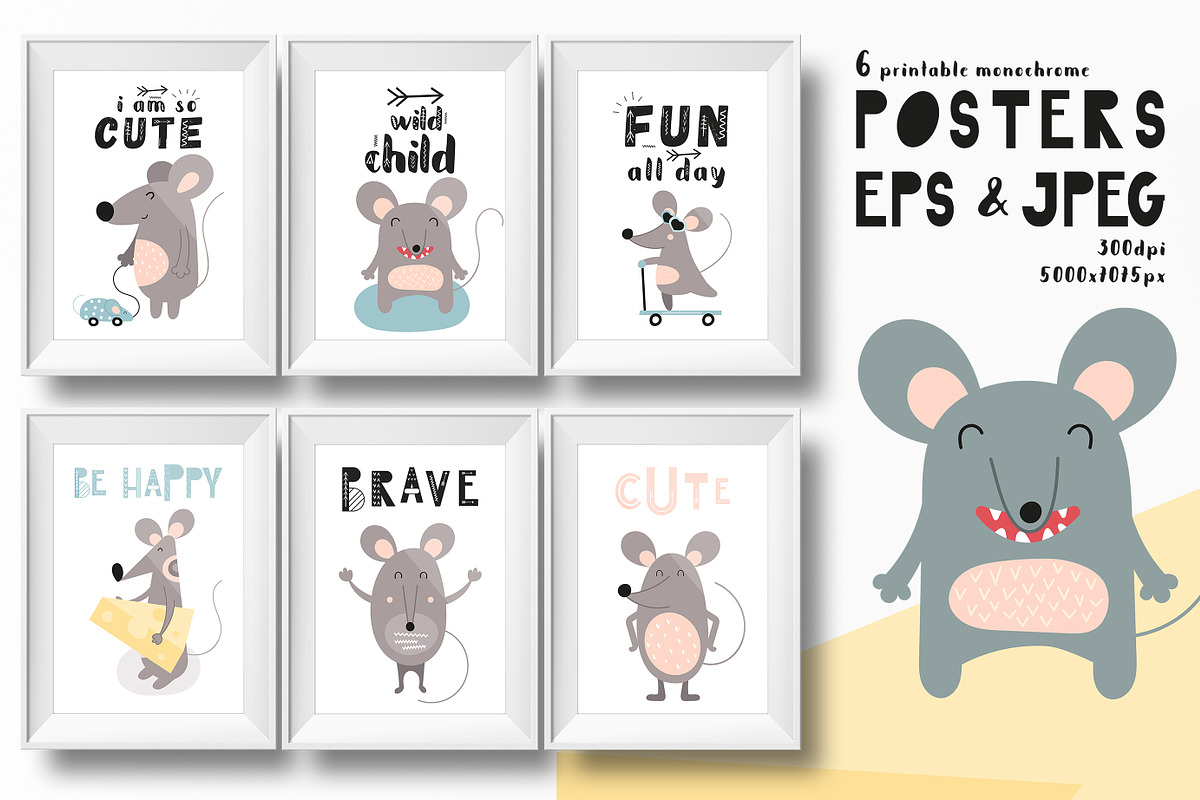 Nursery Art Cute Mouses, an Animal Illustration by Nursery Art (Photo 2 of 7)