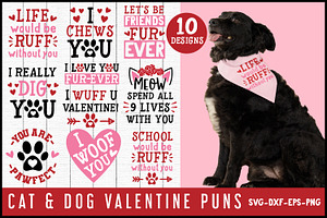 Pet Cat and Dog Valentine's Day SVG
