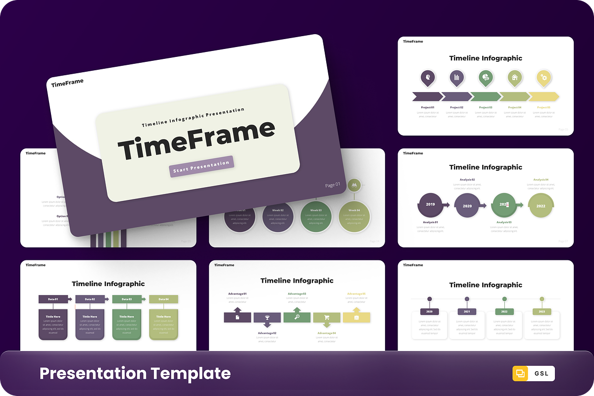 TimeFrame - Infographic Google Slide, a Presentation Template by GraphauseProject (Photo 1 of 6)