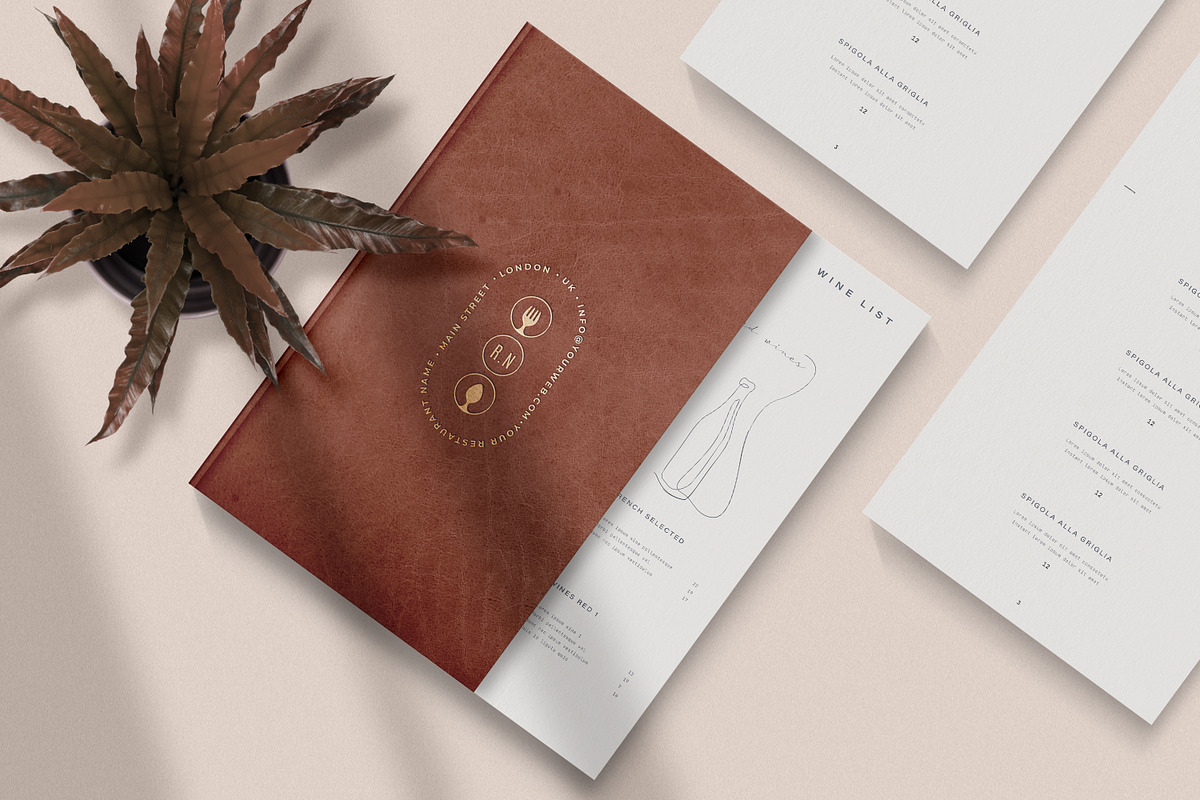Restaurant Menu Mockup, a Books & Magazine Mockup by Catkie - Digital Art (Photo 7 of 11)