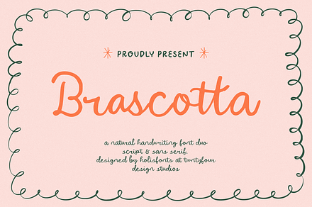 Brascotta Natural Font Duo, a Script Font by 24Design Studios