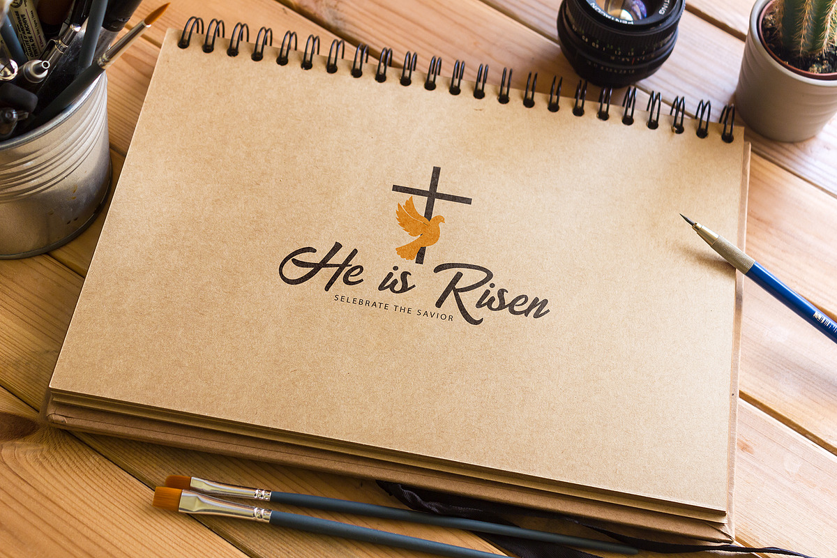 He is Risen. Easter Emblems/Logo, a Branding & Logo Template by Leo Edition