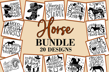 Horse SVG Bundle Sublimation PNG