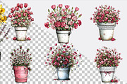 Spring Flower Bucket Sublimation Cli, an Illustration by SVGArt (Thumbnail 4 of 9)