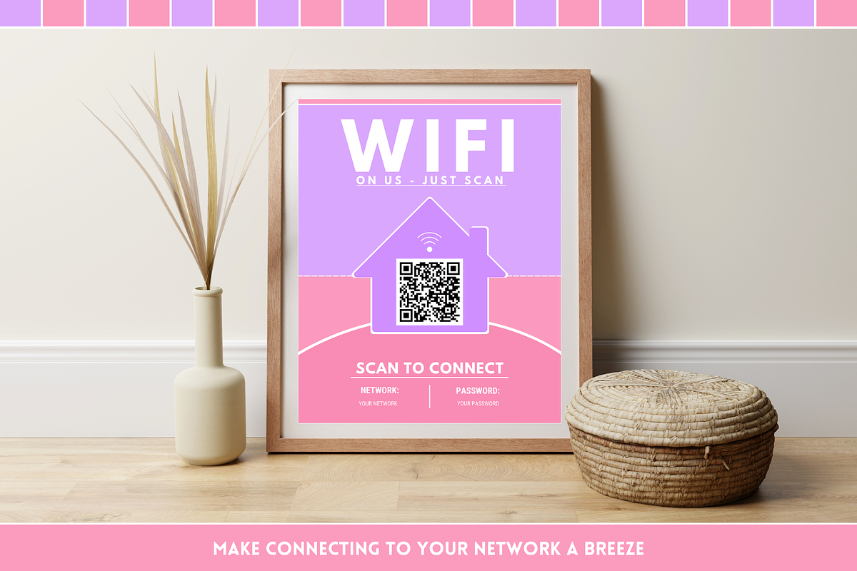 WiFi QR Code Sign - Pastel, a Stationery Template by SunshineStudioBoutique (Photo 9 of 10)