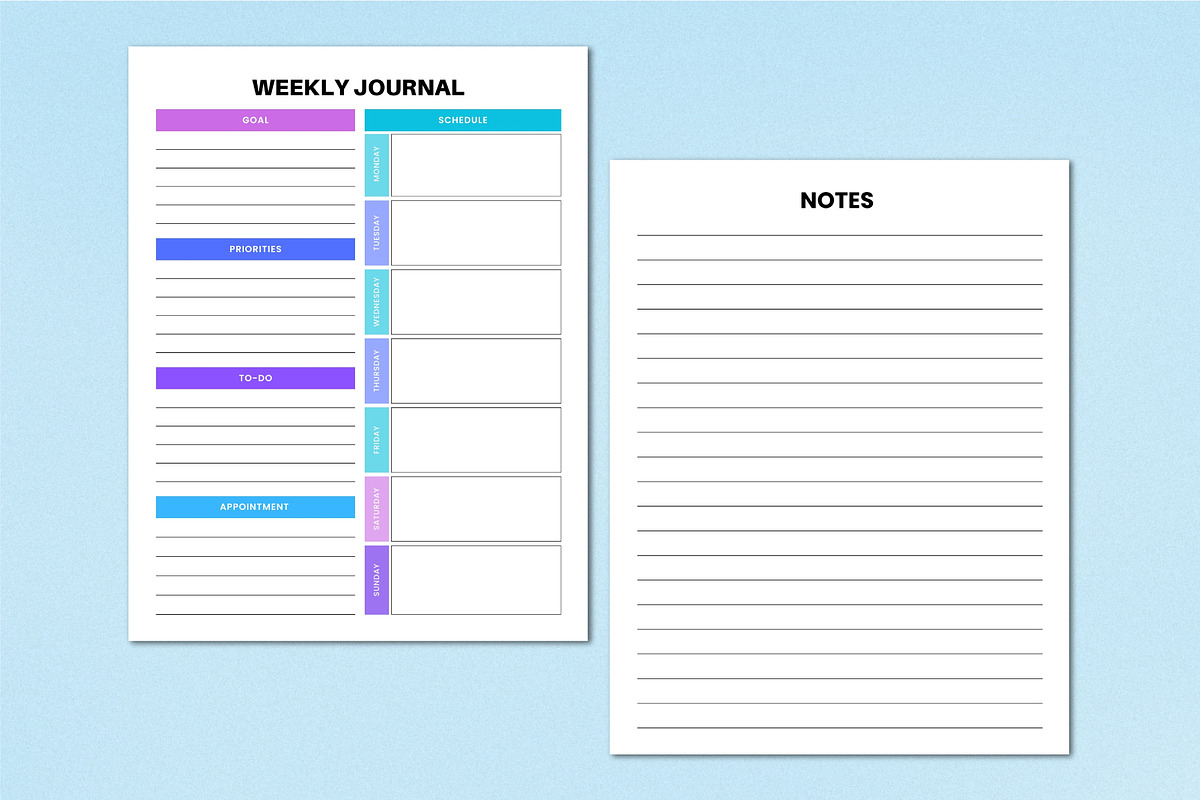 Weekly Journal 2026 KDP Interior, a Stationery Template by Shumaya (Photo 4 of 4)