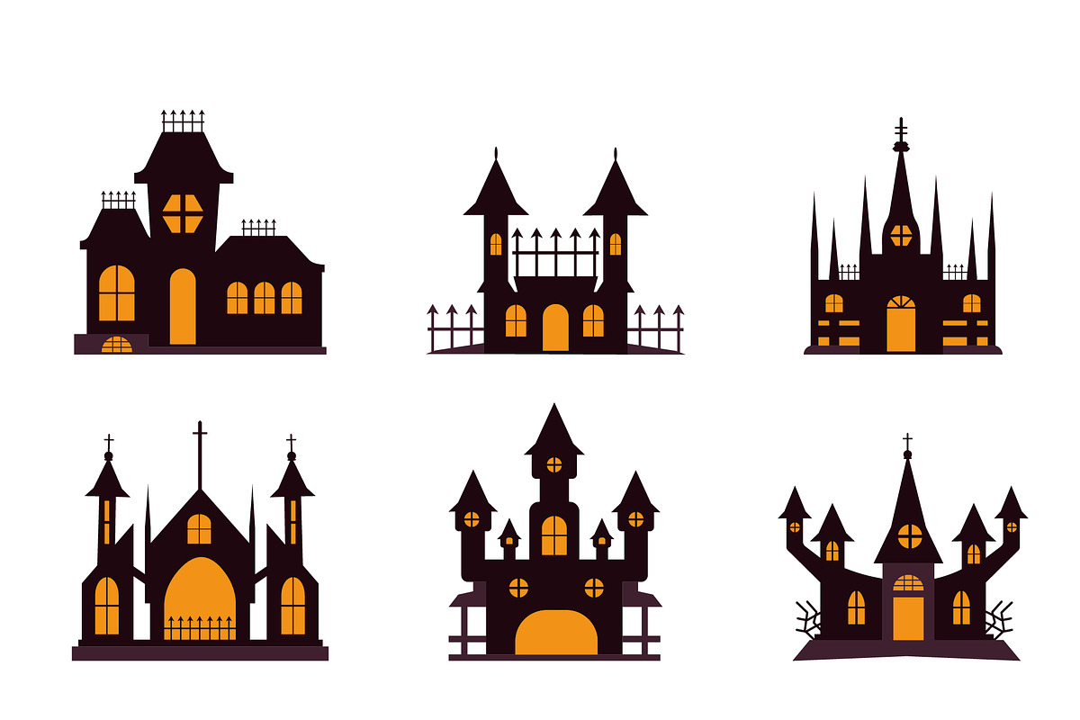 Haunted House Illustration Set preview 2
