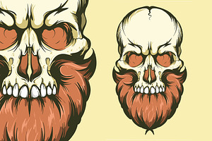 Bearded Skull Barbershop Vector