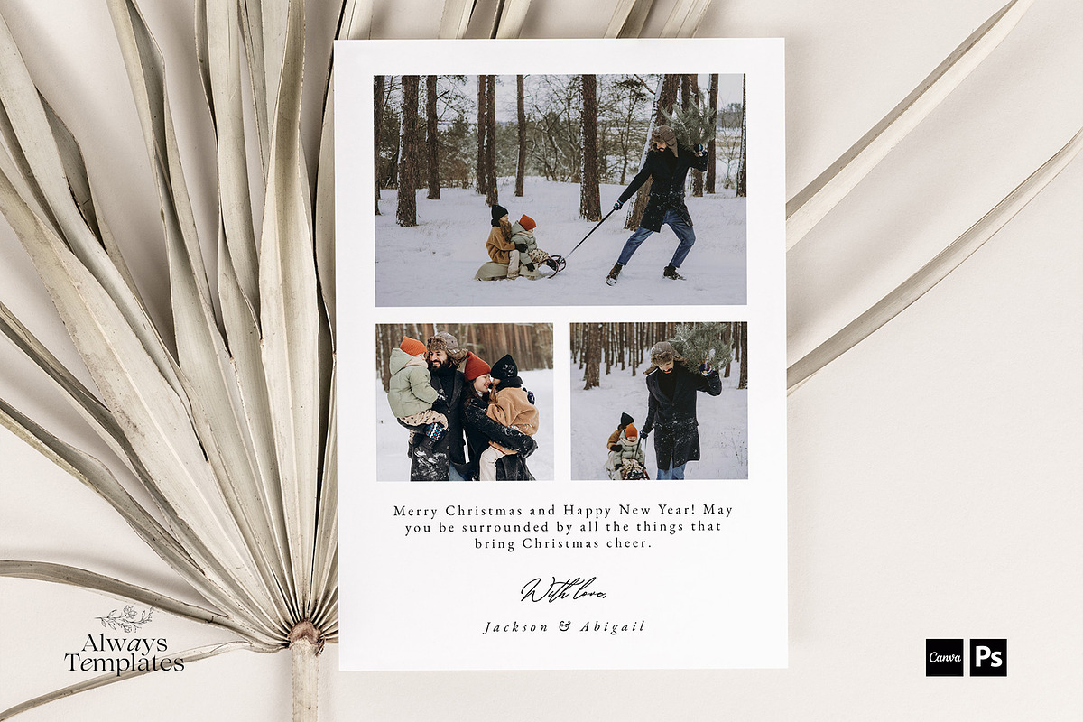 Christmas Card Template CC218, a Card Template by Always Templates (Photo 3 of 3)