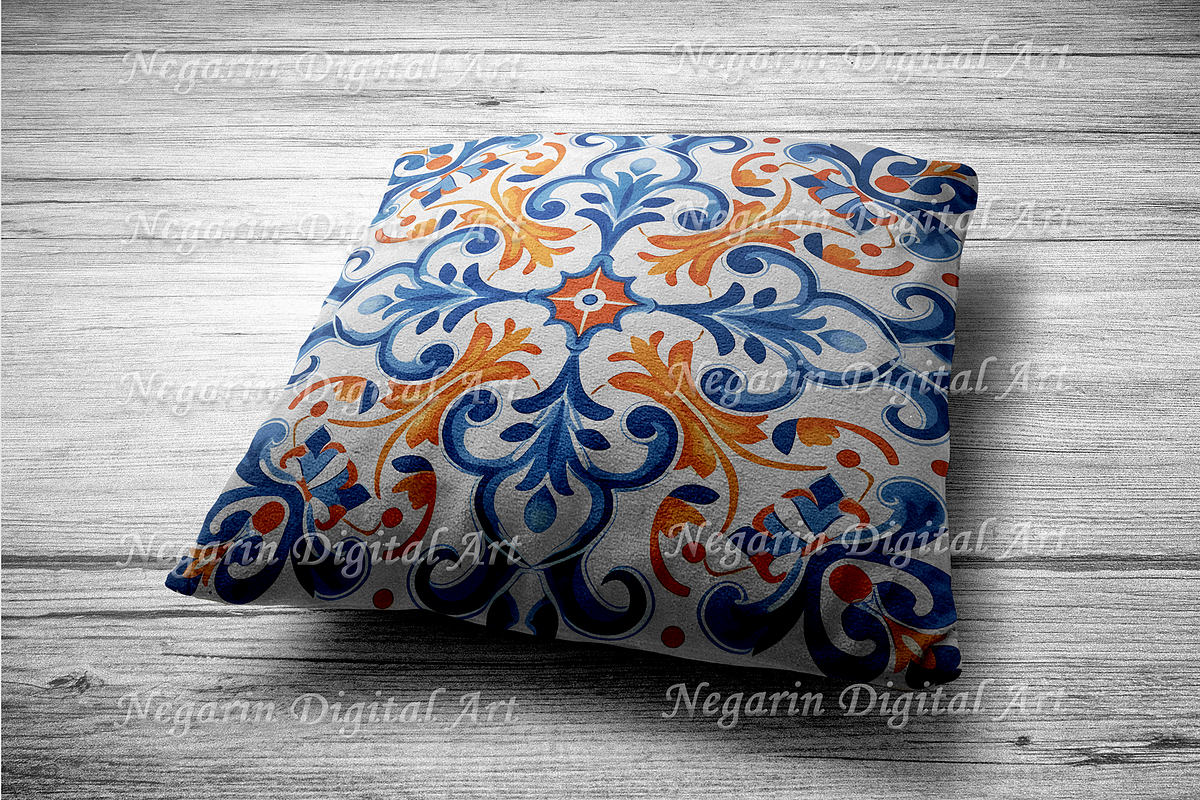 Portuguese Azulejo Pattern Tile V1, a Pattern Graphic by Negarin Digital Art (Photo 7 of 8)
