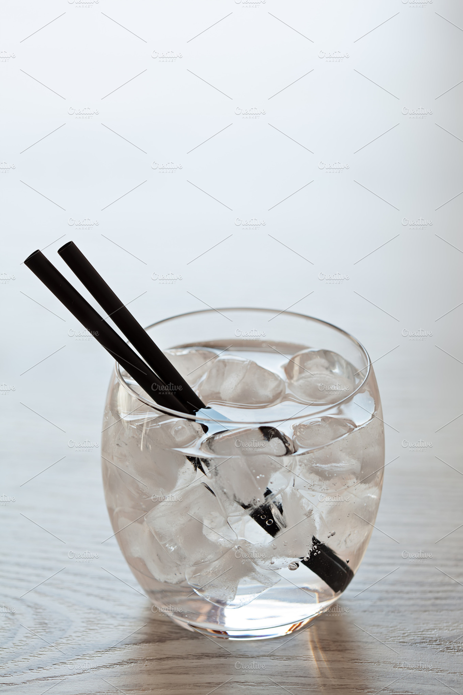 Glass Of Cold Fresh Water With Ice