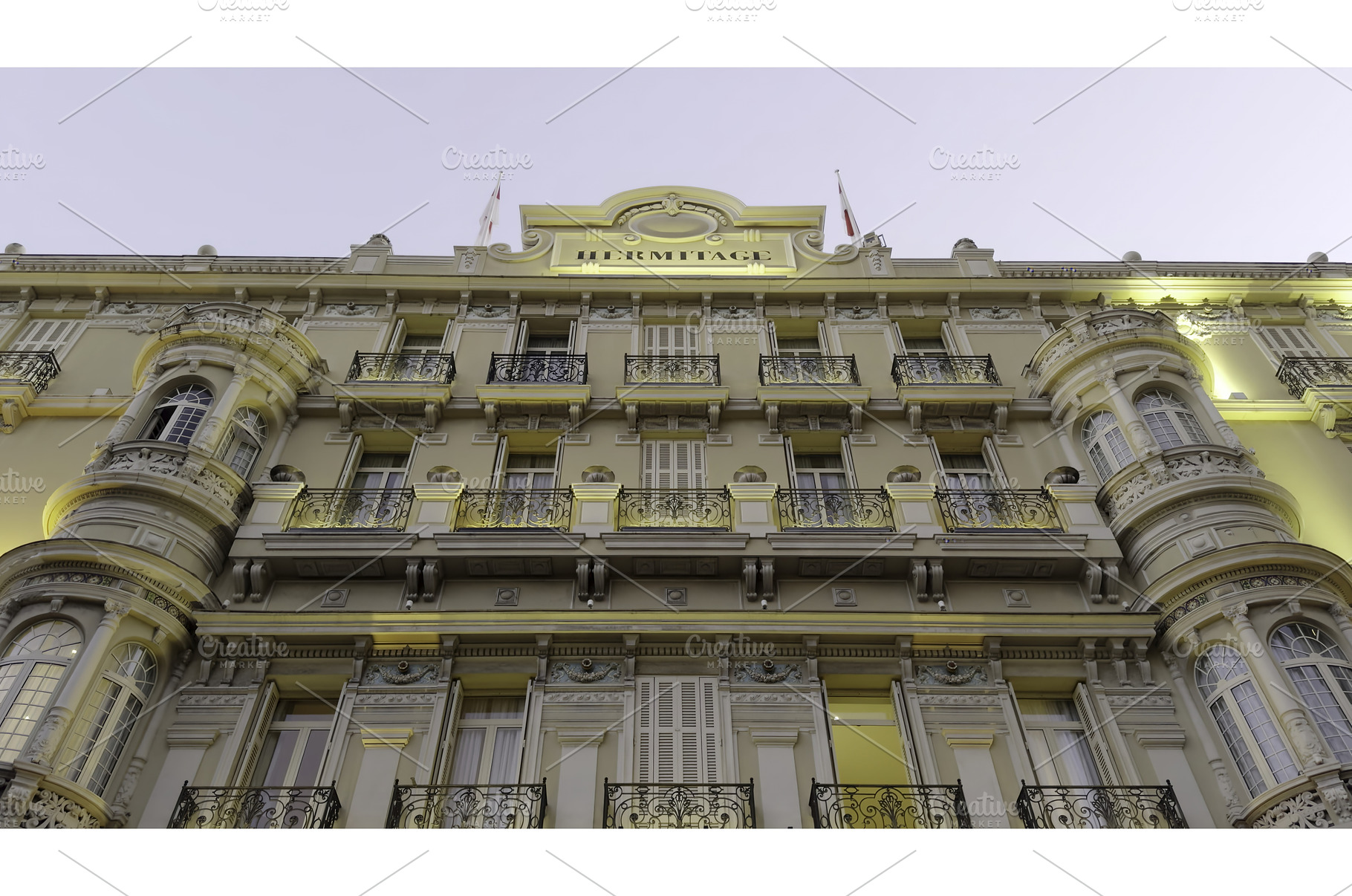 Ornate facade of the hermitage hotel, an Architecture Photo by Media Whale Stock