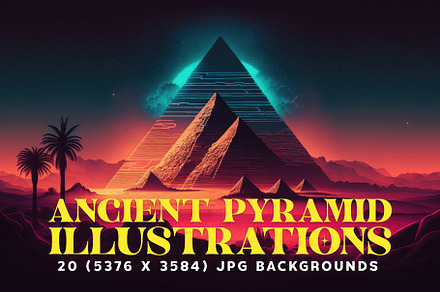 20 Ancient Pyramid Illustrations, a Wallpaper Graphic by HipFonts