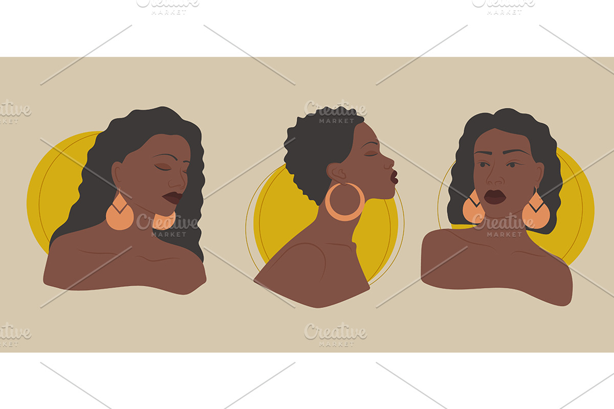 Set of young black women avatar, a Person Illustration by NatalyN (Photo 1 of 4)