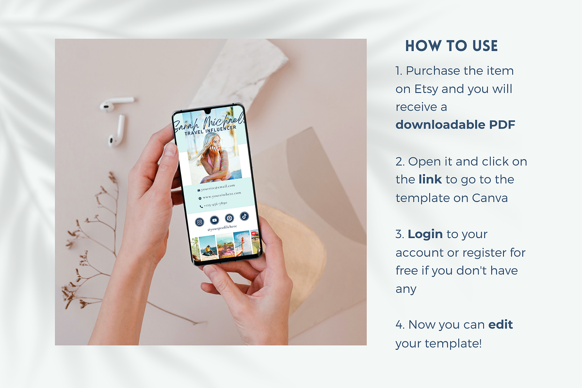 Travel Influencer Business Card Kit, a Business Card Template by Golden Horizons Studio (Photo 2 of 12)