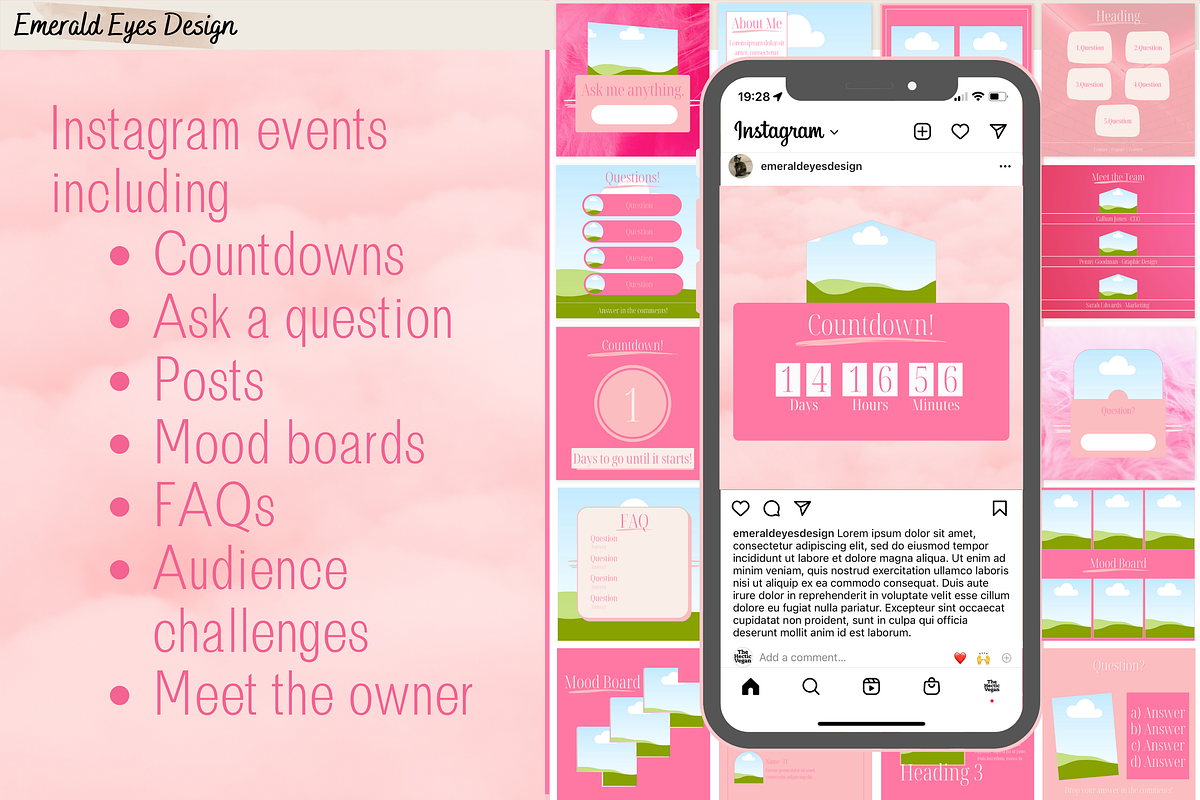455 Canva Pink Instagram Template, a Social Media Template by Emerald Eyes Design (Photo 4 of 12)