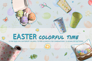 Easter Colorful Time- Spring Holiday, a Seasonal Illustration by Vaniuta_Art