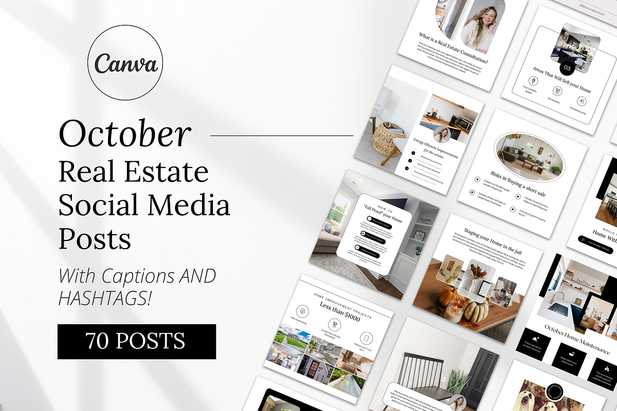 October Real Estate Instagram Posts, a Social Media Template by Marketing Templates Co. (Photo 1 of 9)