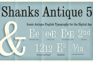 Shanks Antique 5 AOE Pro, a Serif Font by Astigmatic