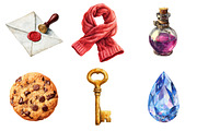 Watercolor Wizard School Clipart, an Illustration by Design Market (Thumbnail 2 of 3)