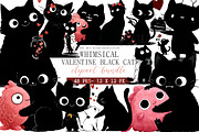 Whimsical Valentine Black Cat, an Illustration by DreamArtGraphic (Thumbnail 1 of 4)