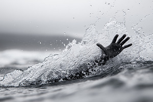 Dramatic hand emerging from water, a Person Photo by MistyDay