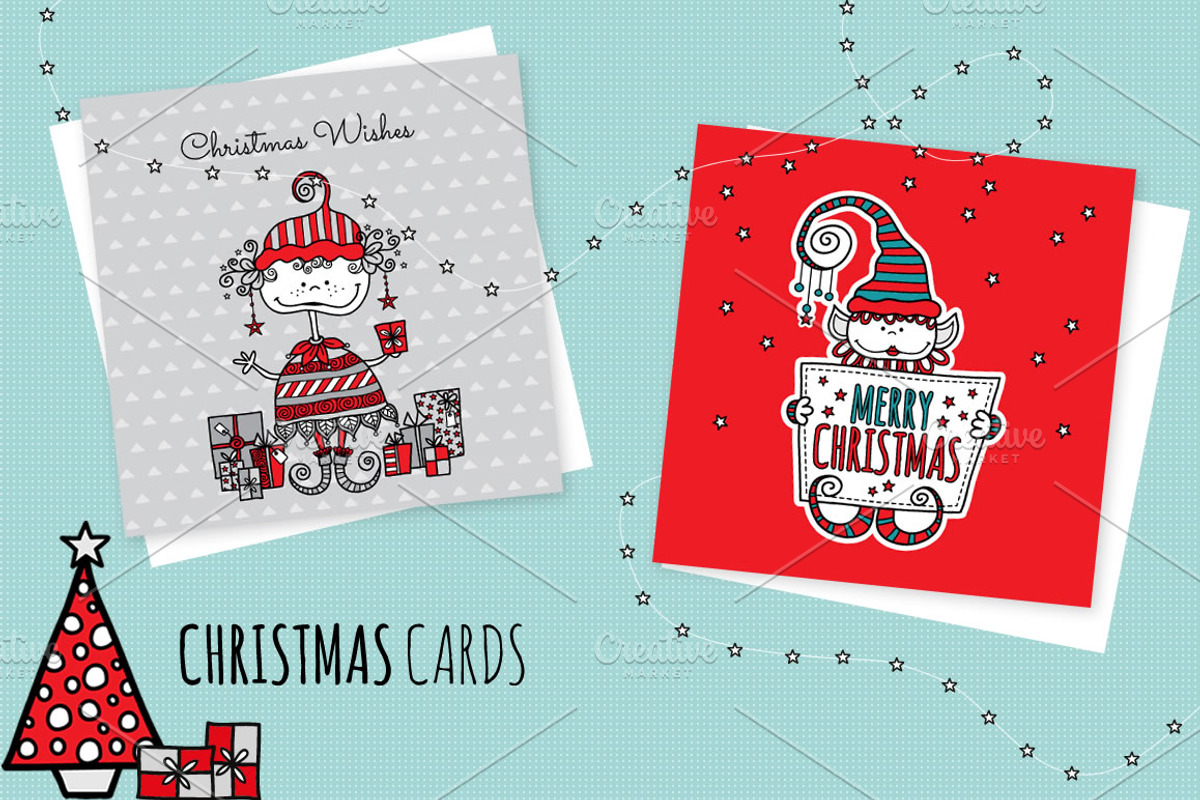 Set of Fun Christmas Doodles, an Illustration by Tazi Design (Photo 2 of 4)