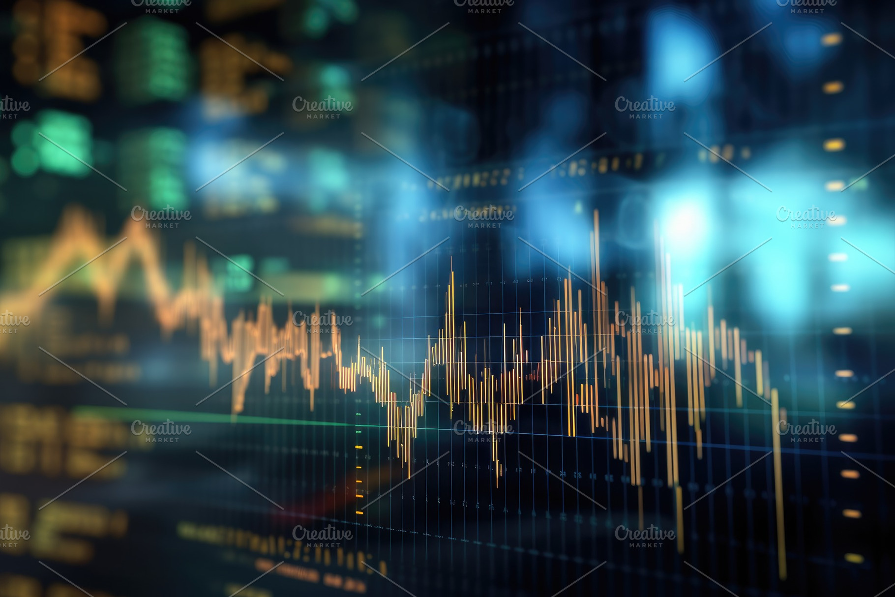 financial stock market graph on tech, a Photo by Iftikhar Alam