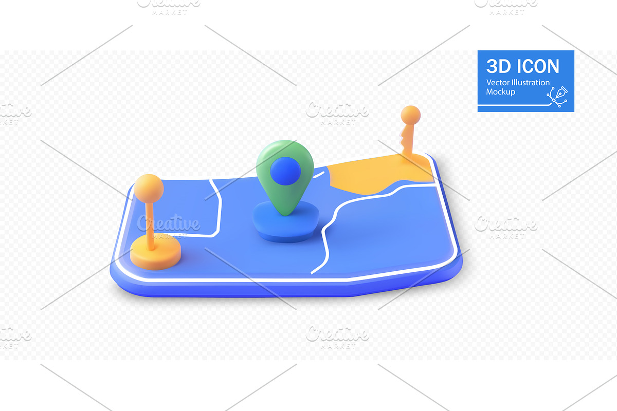 3D map illustration showcasing, a Technology Illustration by ZinetroN