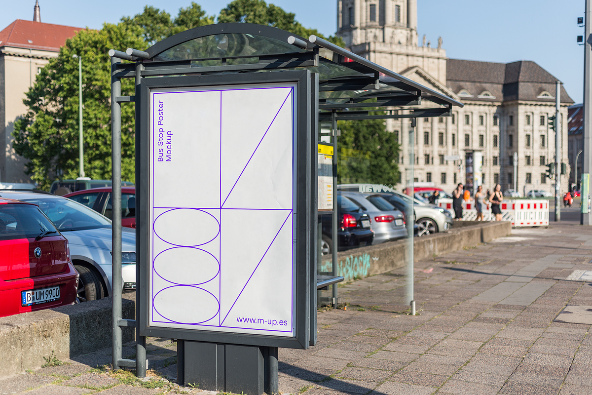 Berlin Bus Stop Poster Mockup, an Advertising Mockup by M-up