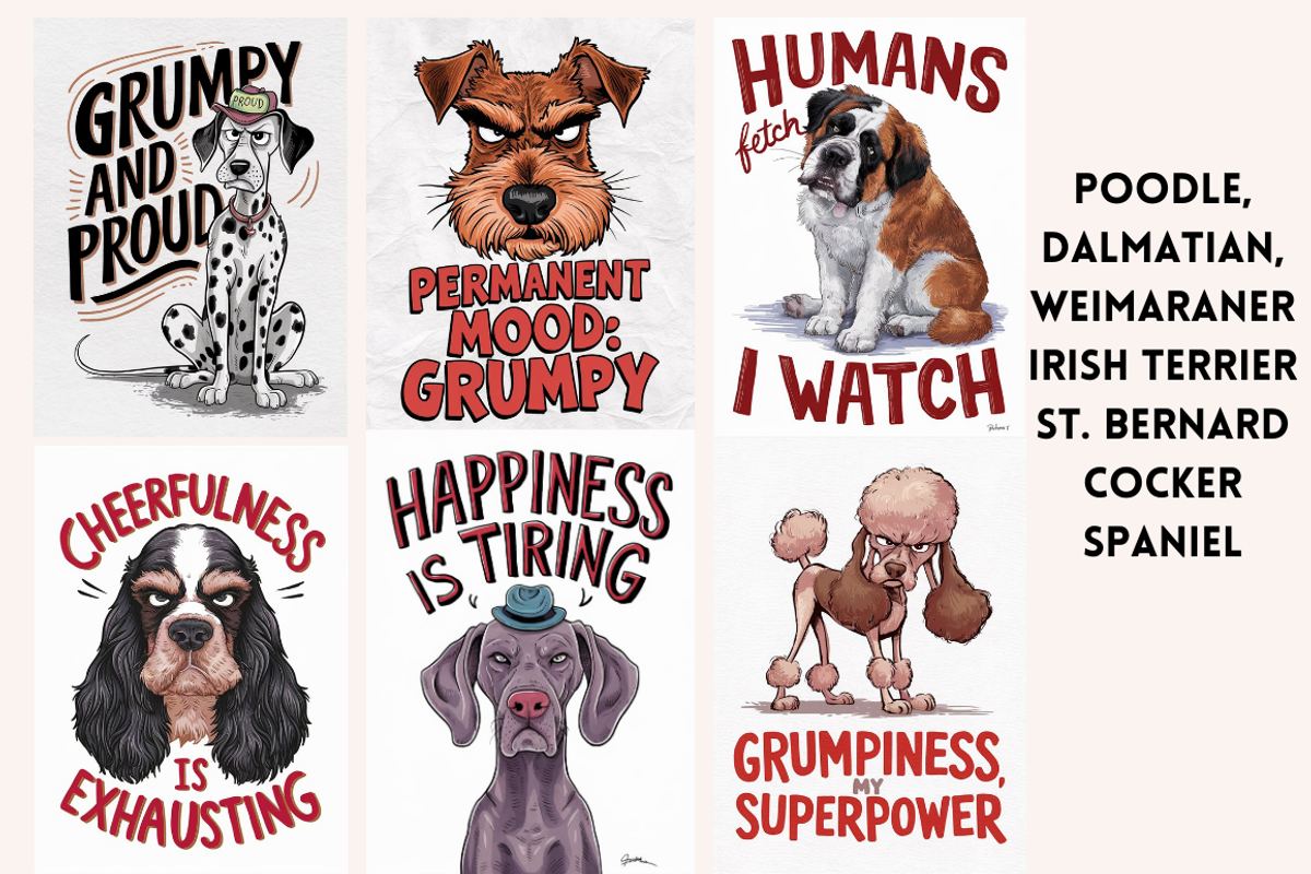 Grumpy Sarcastic Dogs Funny Quotes, an Animal Illustration by PrintHaven Designs (Photo 7 of 10)