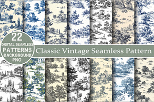 Classic Vintage Seamless Pattern, a Pattern Graphic by DreamCafeArt